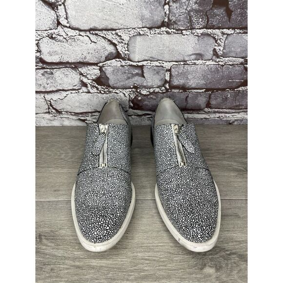 Miista London Black White Leather Cracked Print Center Zip Shoes Women 39EU/8.5M - Picture 13 of 16